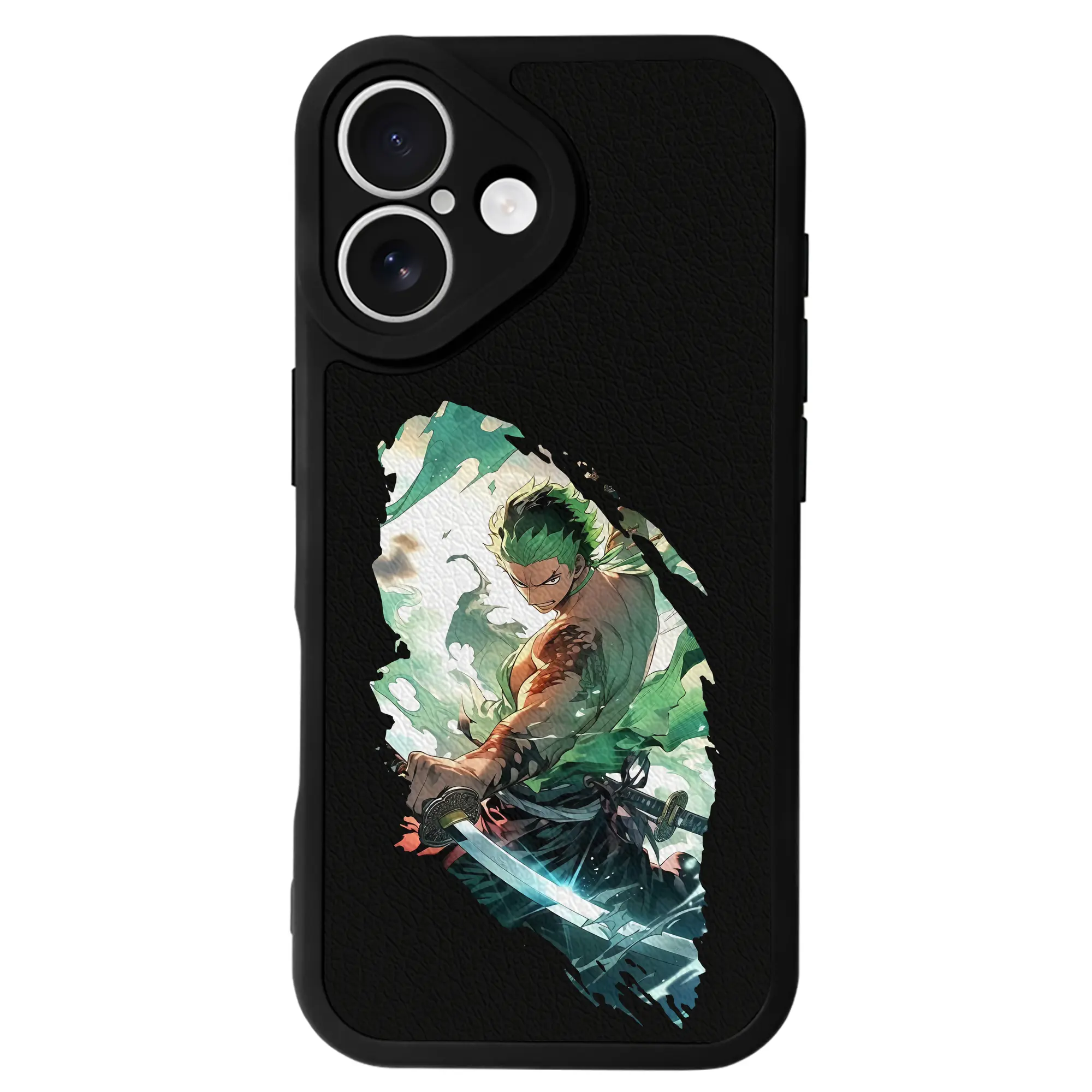 ワンピース グッズ ロロノア・ゾロ - IPhone 16シリーズ対応 ・ シリコンスマホケース ・ レザー調 ・ 高精度フィット ・ 耐衝撃 ・ ワイヤレス充電対応 ・ 精密カット